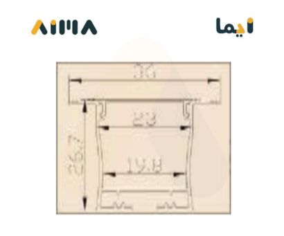 صورة نيو باور ألمنيوم بروفايل مخفي جداري سقفي طول 3م مقاس 3626